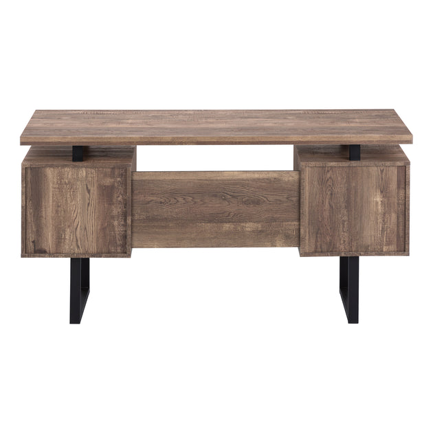 I 7416 Computer Desk - 60"L / Brown Reclaimed Wood / Black Metal - Furniture Depot (7881135358200)
