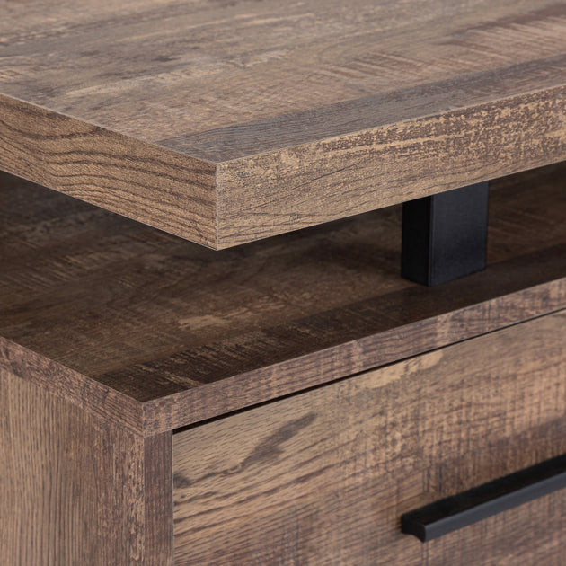 I 7416 Computer Desk - 60"L / Brown Reclaimed Wood / Black Metal - Furniture Depot (7881135358200)