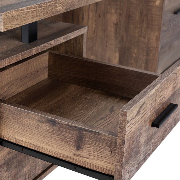 I 7416 Computer Desk - 60"L / Brown Reclaimed Wood / Black Metal - Furniture Depot (7881135358200)