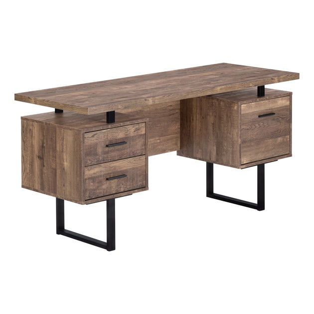 I 7416 Computer Desk - 60"L / Brown Reclaimed Wood / Black Metal - Furniture Depot (7881135358200)