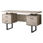 I 7418 Computer Desk - 60"L / Taupe Reclaimed Wood / Black Metal - Furniture Depot