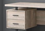 I 7418 Computer Desk - 60"L / Taupe Reclaimed Wood / Black Metal - Furniture Depot