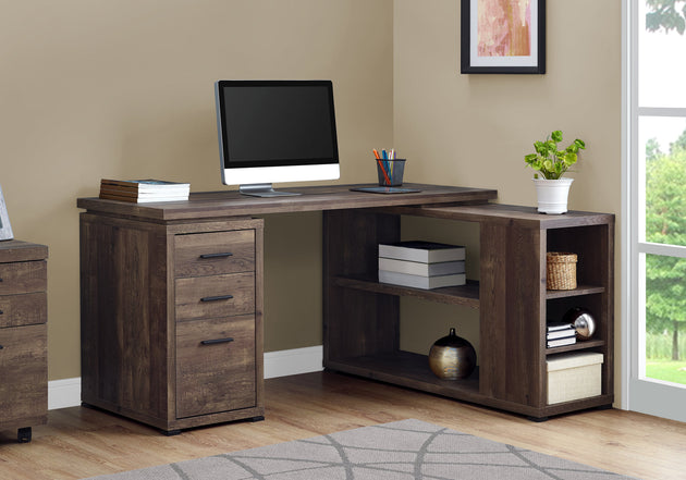 I 7420 Computer Desk - Brown Reclaimed Wood L/R Facing Corner - Furniture Depot (7881135522040)