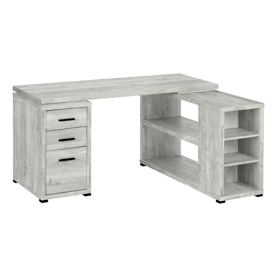 I 7421 Computer Desk - Grey Reclaimed Wood L/R Facing Corner - Furniture Depot