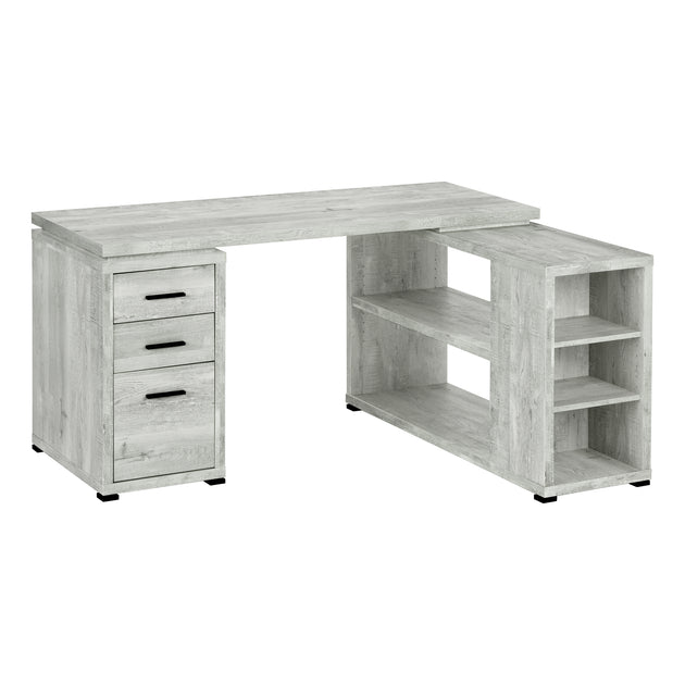 I 7421 Computer Desk - Grey Reclaimed Wood L/R Facing Corner - Furniture Depot