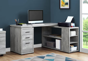 I 7421 Computer Desk - Grey Reclaimed Wood L/R Facing Corner - Furniture Depot