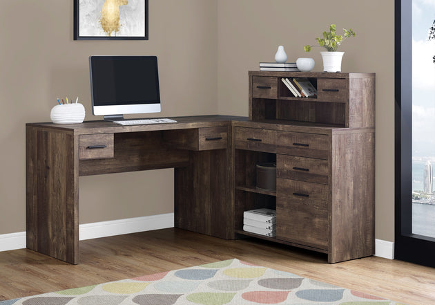 I 7427 Computer Desk - Brown Reclaimed Wood L/R Facing Corner - Furniture Depot