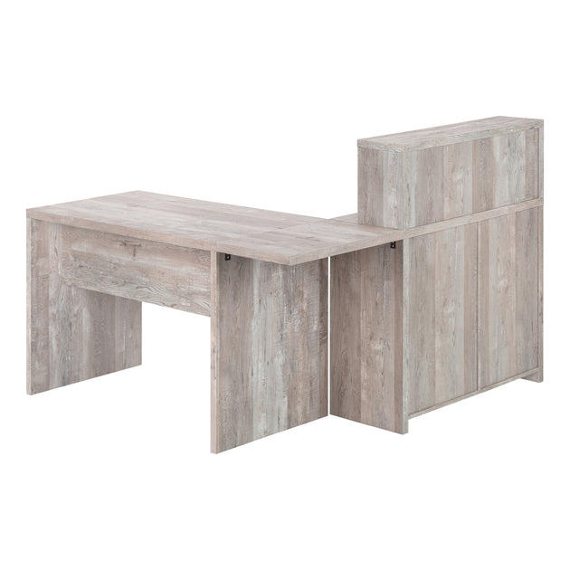 I 7429 Computer Desk - Taupe Reclaimed Wood L/R Facing Corner - Furniture Depot