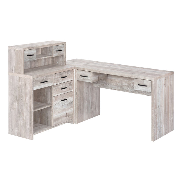 I 7429 Computer Desk - Taupe Reclaimed Wood L/R Facing Corner - Furniture Depot