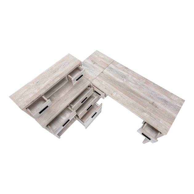 I 7429 Computer Desk - Taupe Reclaimed Wood L/R Facing Corner - Furniture Depot