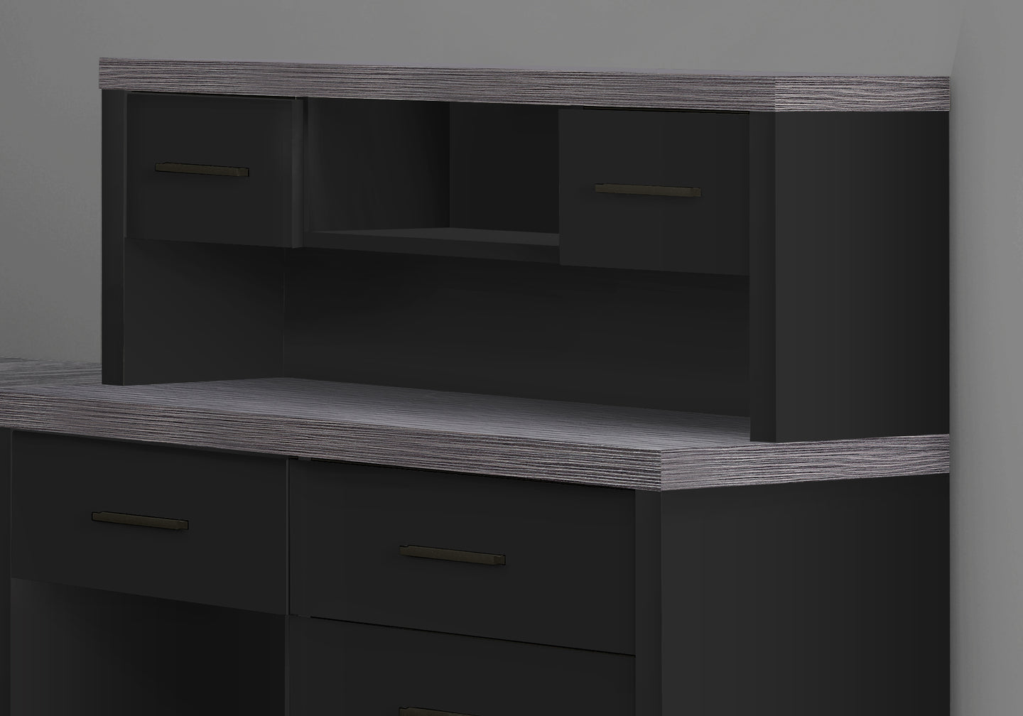 I 7430 Computer Desk - Black / Grey Top Left/Right Facing Corner - Furniture Depot