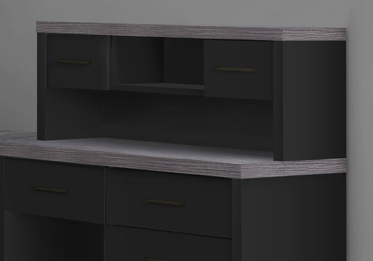 I 7430 Computer Desk - Black / Grey Top Left/Right Facing Corner - Furniture Depot