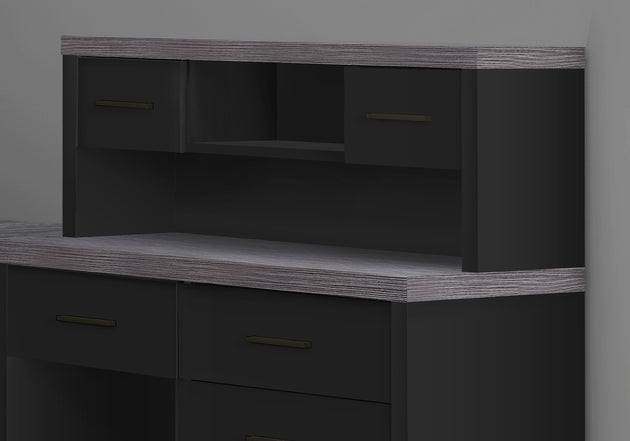 I 7430 Computer Desk - Black / Grey Top Left/Right Facing Corner - Furniture Depot