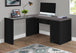 I 7431 Computer Desk - Black / Grey Top Corner W/ Tempered Glass - Furniture Depot