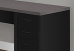 I 7431 Computer Desk - Black / Grey Top Corner W/ Tempered Glass - Furniture Depot