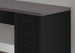 I 7431 Computer Desk - Black / Grey Top Corner W/ Tempered Glass - Furniture Depot