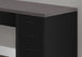 I 7431 Computer Desk - Black / Grey Top Corner W/ Tempered Glass - Furniture Depot