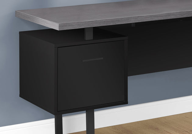 I 7432 Computer Desk - 70"L / Black / Grey Top Left/Right Facing - Furniture Depot