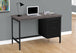 I 7437 Computer Desk - 48"L / Black / Grey Top / Black Metal - Furniture Depot