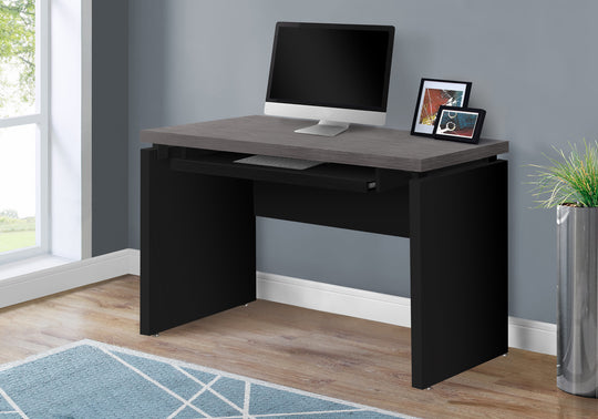 I 7439 Computer Desk - 48"L / Black / Grey Top - Furniture Depot (7881136210168)