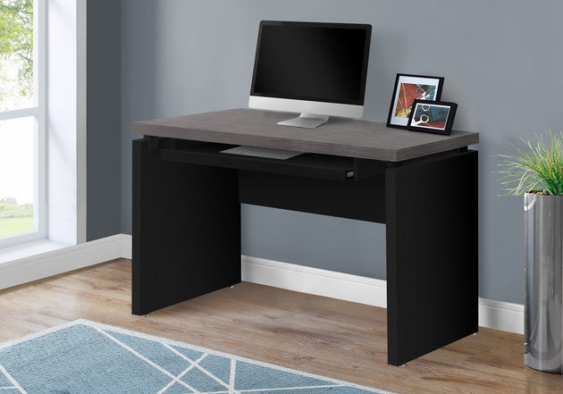 I 7439 Computer Desk - 48"L / Black / Grey Top - Furniture Depot (7881136210168)