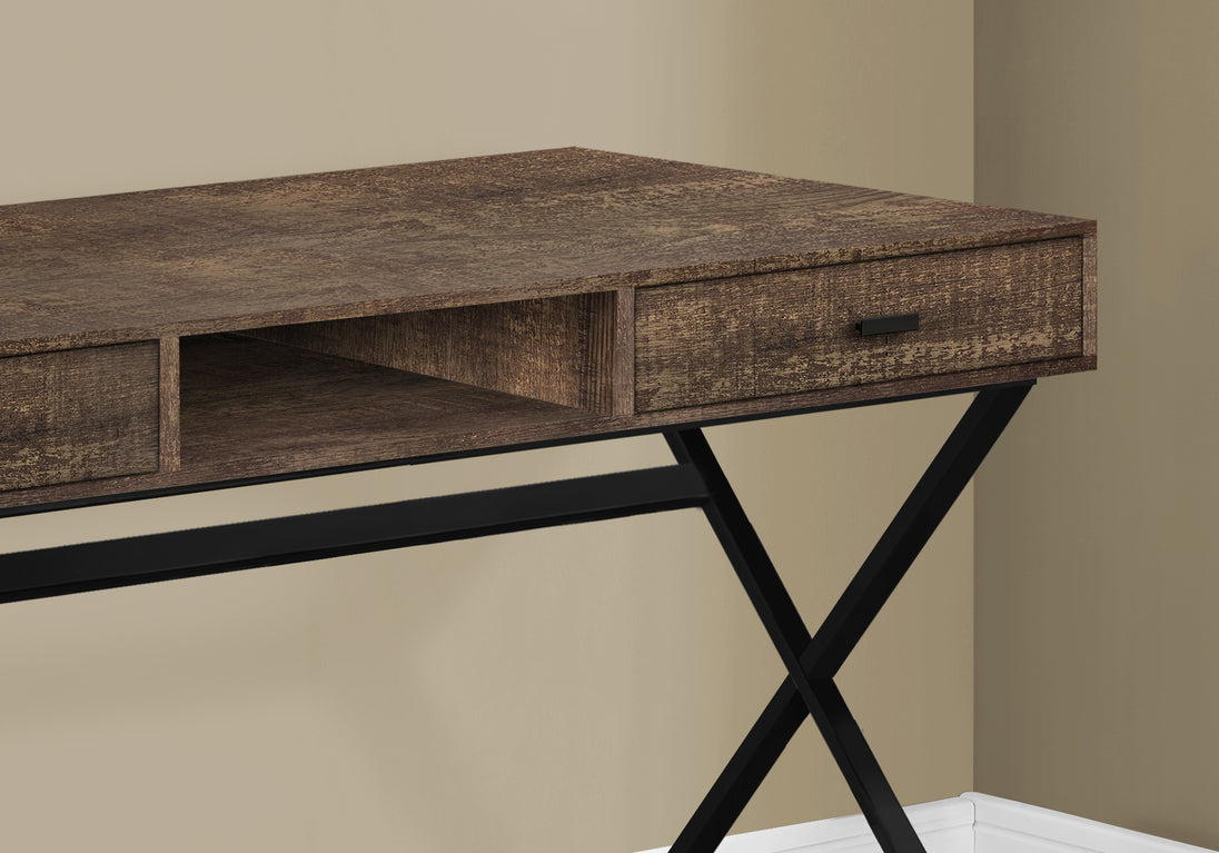 I 7447 Computer Desk - 48"L / Brown Reclaimed Wood / Black Metal - Furniture Depot (7881136374008)