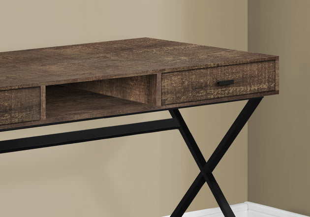 I 7447 Computer Desk - 48"L / Brown Reclaimed Wood / Black Metal - Furniture Depot (7881136374008)