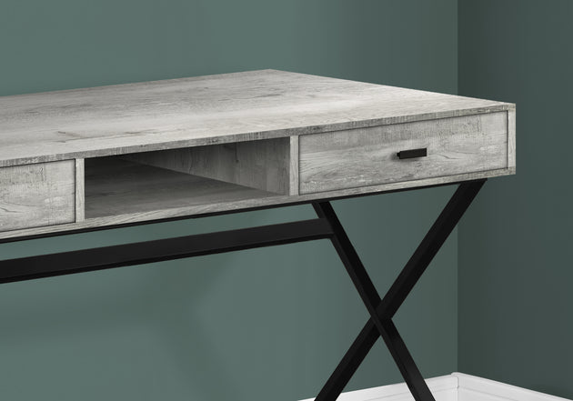 I 7448 Computer Desk - 48"L / Grey Reclaimed Wood / Black Metal - Furniture Depot (7881136406776)