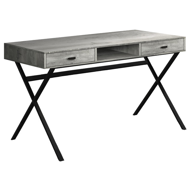 I 7448 Computer Desk - 48"L / Grey Reclaimed Wood / Black Metal - Furniture Depot (7881136406776)