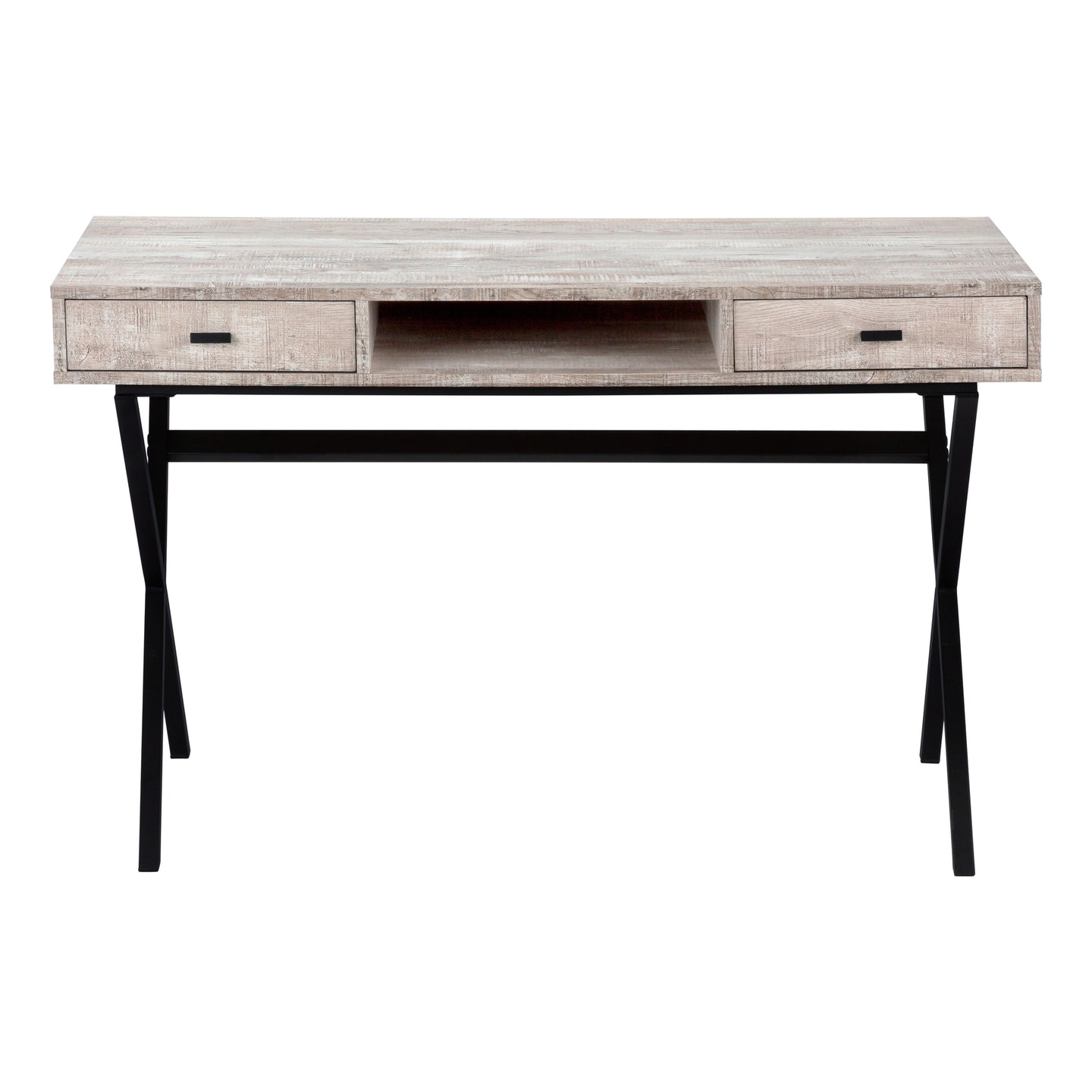 I 7449 Computer Desk - 48"L / Taupe Reclaimed Wood / Black Metal - Furniture Depot (7881136439544)