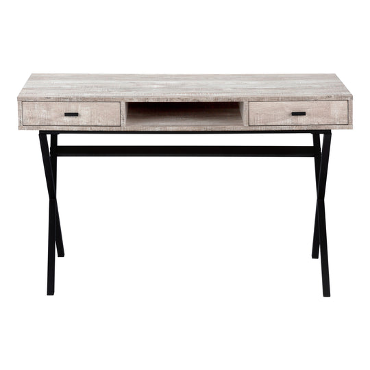 I 7449 Computer Desk - 48"L / Taupe Reclaimed Wood / Black Metal - Furniture Depot (7881136439544)