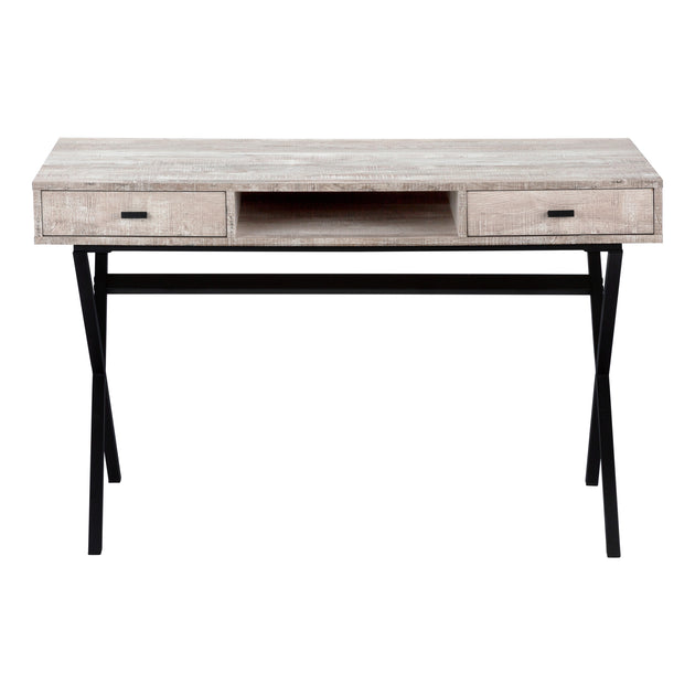 I 7449 Computer Desk - 48"L / Taupe Reclaimed Wood / Black Metal - Furniture Depot (7881136439544)