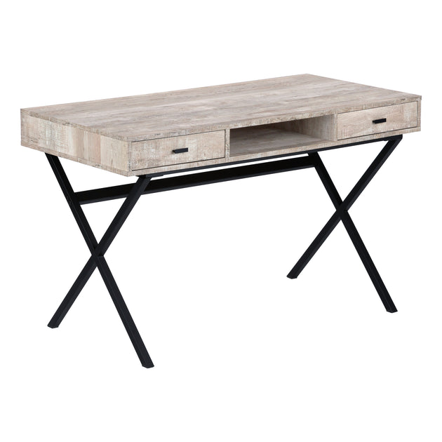 I 7449 Computer Desk - 48"L / Taupe Reclaimed Wood / Black Metal - Furniture Depot (7881136439544)