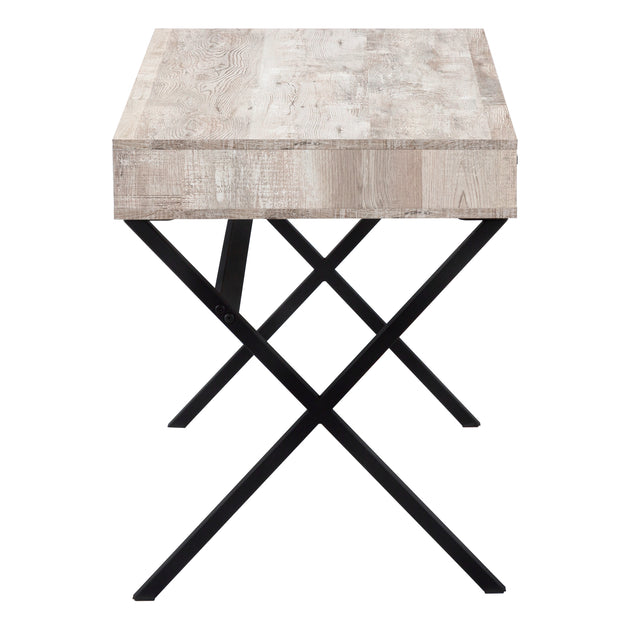 I 7449 Computer Desk - 48"L / Taupe Reclaimed Wood / Black Metal - Furniture Depot (7881136439544)