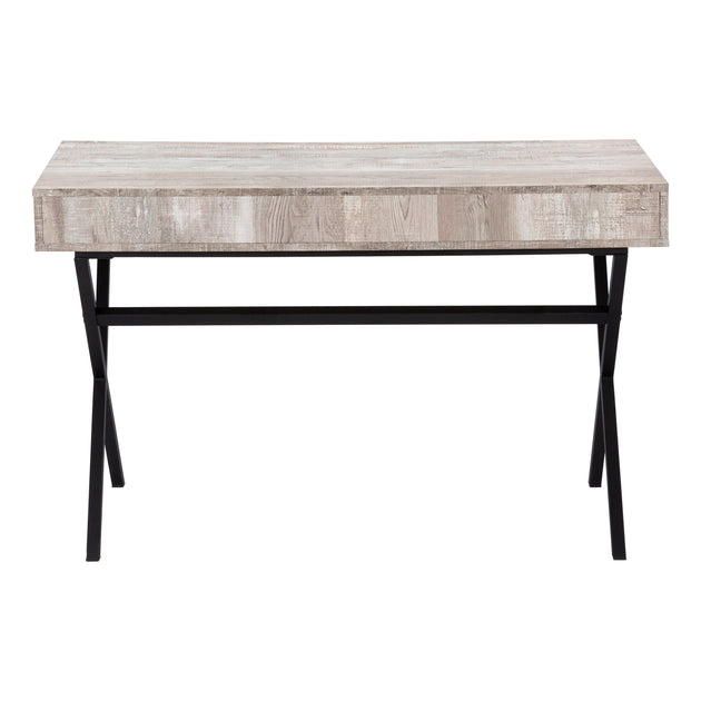 I 7449 Computer Desk - 48"L / Taupe Reclaimed Wood / Black Metal - Furniture Depot (7881136439544)