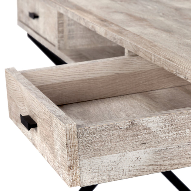 I 7449 Computer Desk - 48"L / Taupe Reclaimed Wood / Black Metal - Furniture Depot (7881136439544)