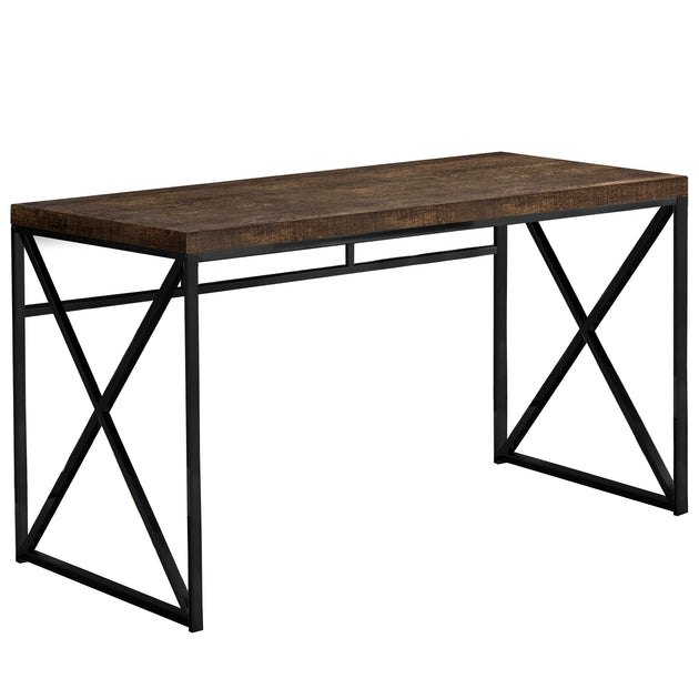 I 7450 Computer Desk - 48"L / Brown Reclaimed Wood / Black Metal - Furniture Depot (7881136472312)