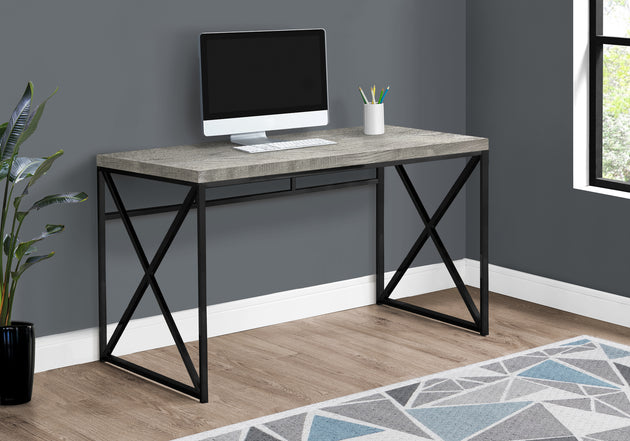 I 7451 Computer Desk - 48"L / Grey Reclaimed Wood / Black Metal - Furniture Depot (7881136505080)