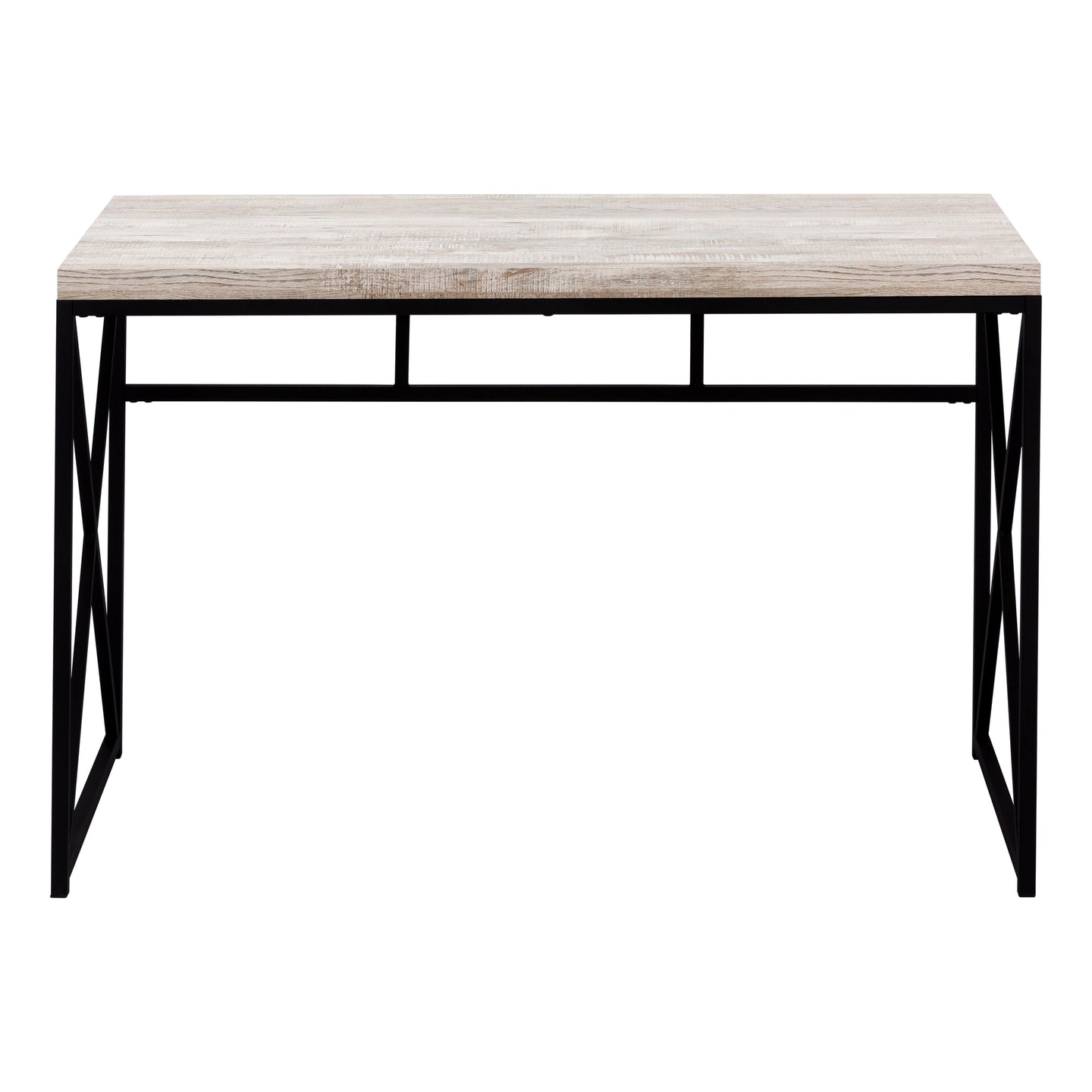 I 7452 Computer Desk - 48"L / Taupe Reclaimed Wood / Black Metal - Furniture Depot (7881136537848)