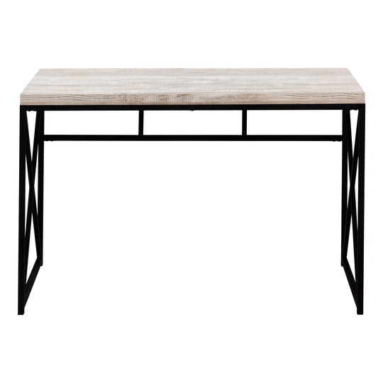 I 7452 Computer Desk - 48"L / Taupe Reclaimed Wood / Black Metal - Furniture Depot (7881136537848)