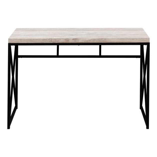 I 7452 Computer Desk - 48"L / Taupe Reclaimed Wood / Black Metal - Furniture Depot (7881136537848)