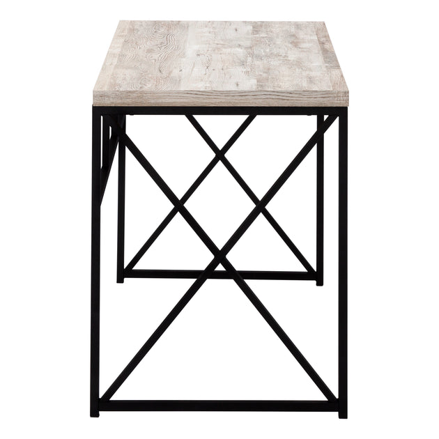 I 7452 Computer Desk - 48"L / Taupe Reclaimed Wood / Black Metal - Furniture Depot (7881136537848)