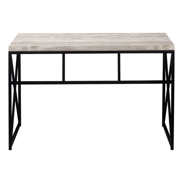 I 7452 Computer Desk - 48"L / Taupe Reclaimed Wood / Black Metal - Furniture Depot (7881136537848)
