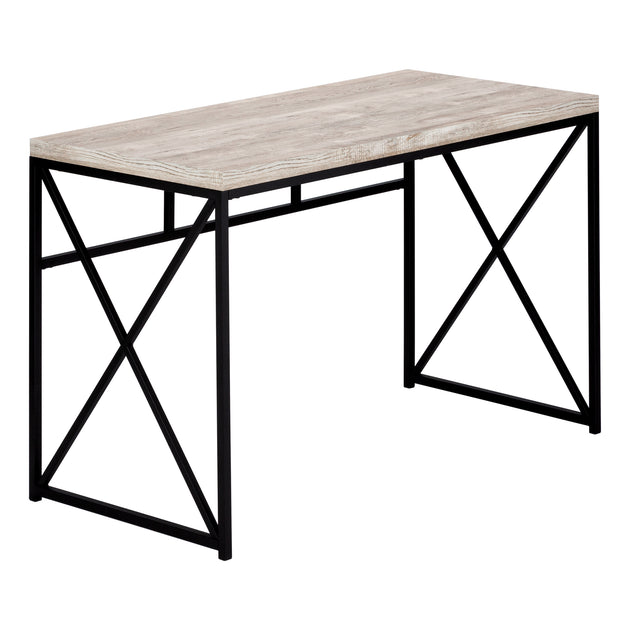 I 7452 Computer Desk - 48"L / Taupe Reclaimed Wood / Black Metal - Furniture Depot (7881136537848)