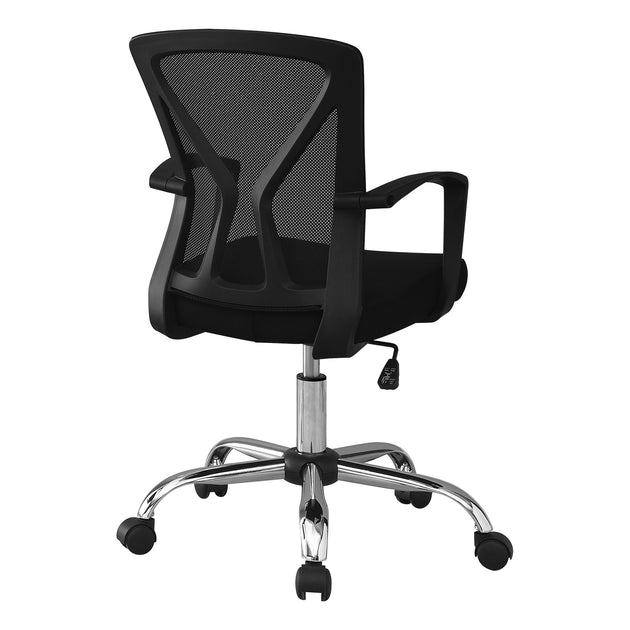 I 7460 Office Chair - Black / Chrome Base On Castors - Furniture Depot