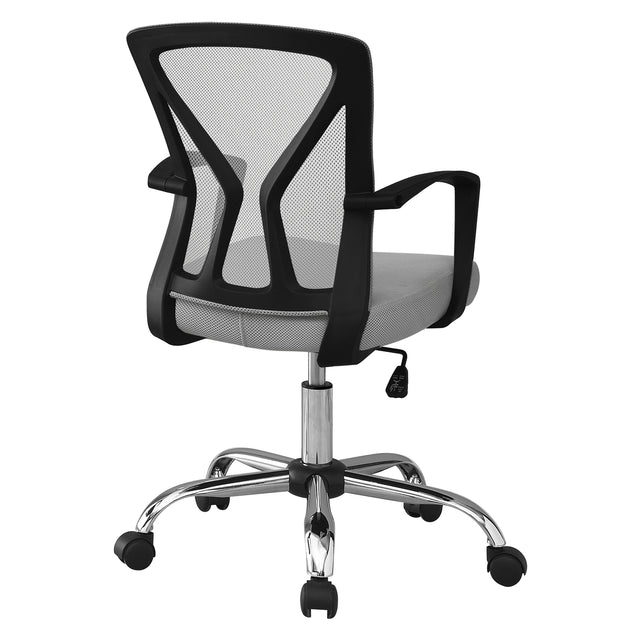 I 7461 Office Chair - Grey / Chrome Base On Castors - Furniture Depot