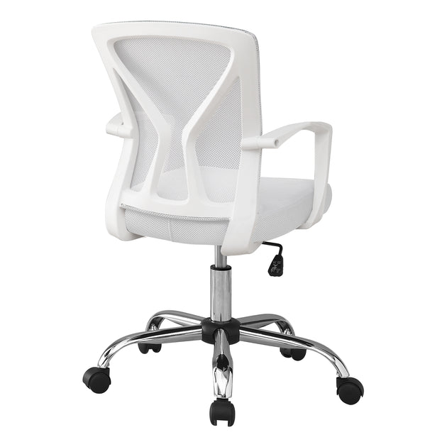 I 7462 Office Chair - White / Chrome Base On Castors - Furniture Depot