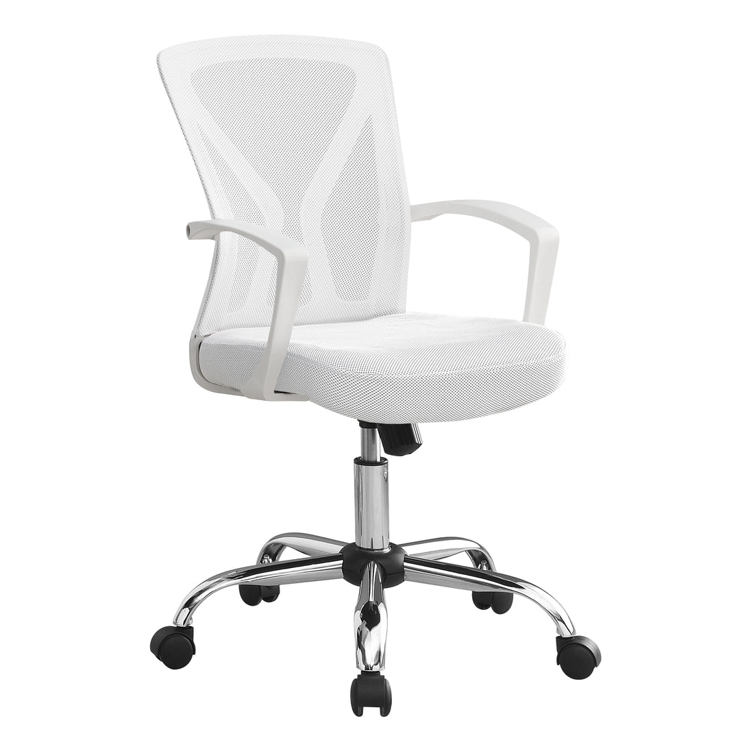 I 7462 Office Chair - White / Chrome Base On Castors - Furniture Depot
