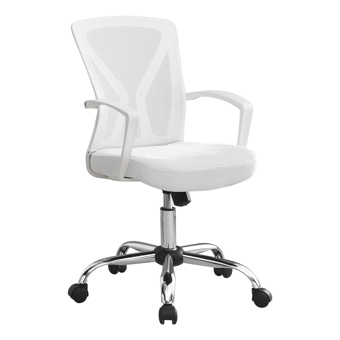 I 7462 Office Chair - White / Chrome Base On Castors - Furniture Depot