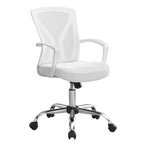 I 7462 Office Chair - White / Chrome Base On Castors - Furniture Depot